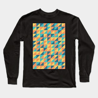 Colorful Square Geometric Pattern Long Sleeve T-Shirt